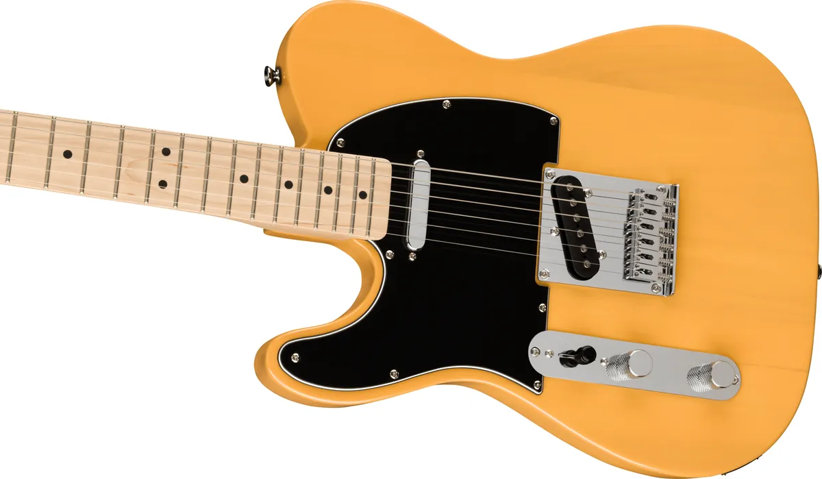 Squier Affinity Series Telecaster Left-Handed, Maple Fingerboard, Black Pickguard, Butterscotch Blonde – photo 3