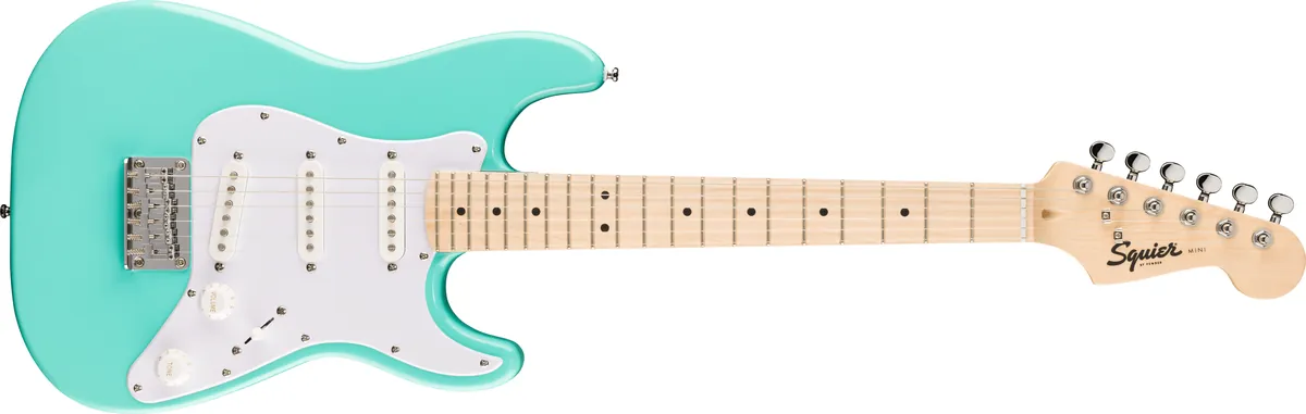 Squier Mini Stratocaster, Maple Fingerboard, Sea Foam Green