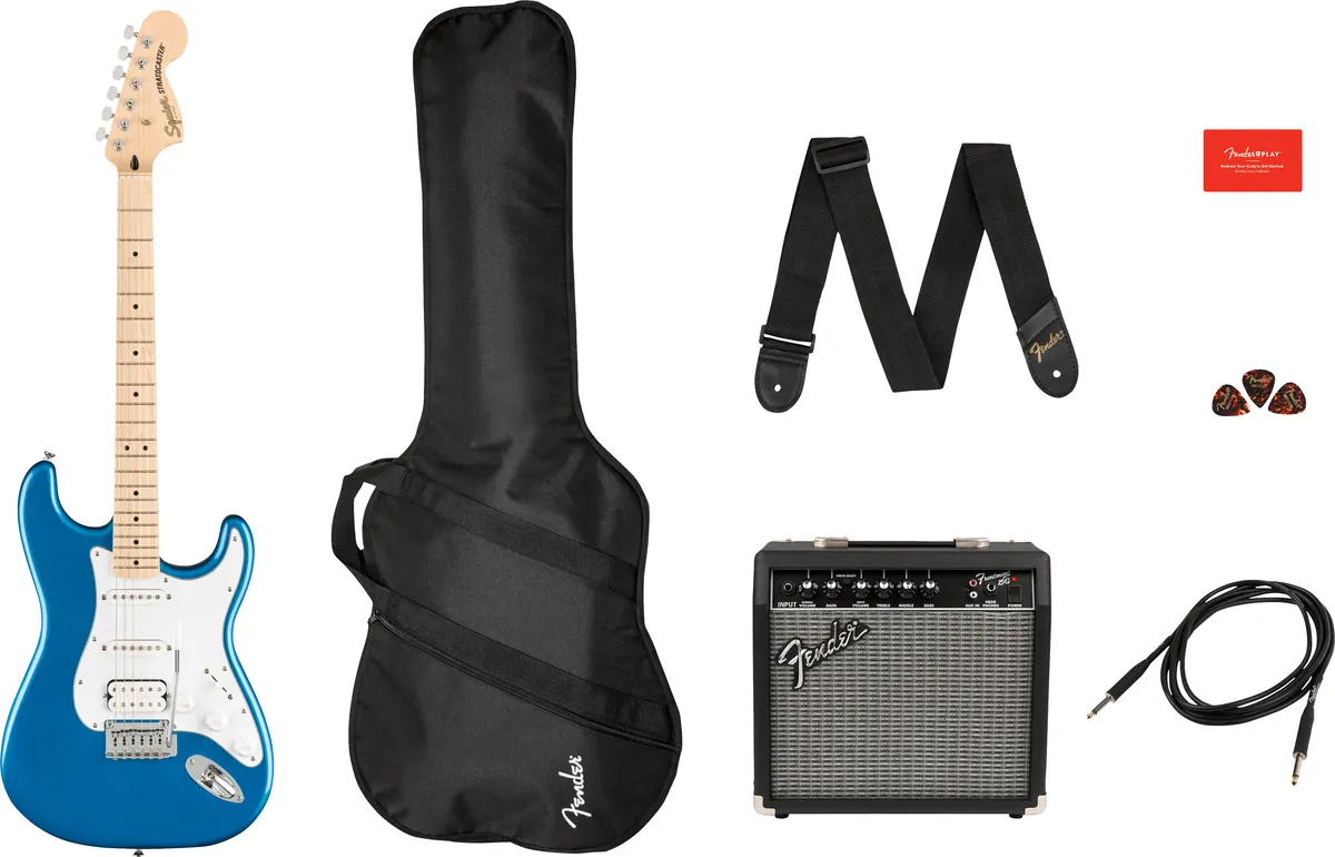 Squier Affinity Series Stratocaster HSS Pack, Maple Fingerboard, Lake Placid Blue – photo 2