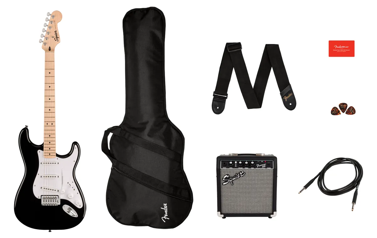 Squier Sonic Stratocaster Pack, Maple Fingerboard, Black – photo 2