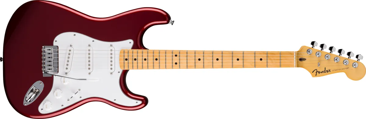 Fender Standard Stratocaster, Maple Fingerboard, White Pickguard, Candy Cola