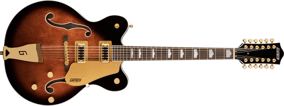 Gretsch G5422G-12 Electromatic Classic Hollow Body Double-Cut 12-String with Gold Hardware, Single Barrel Burst