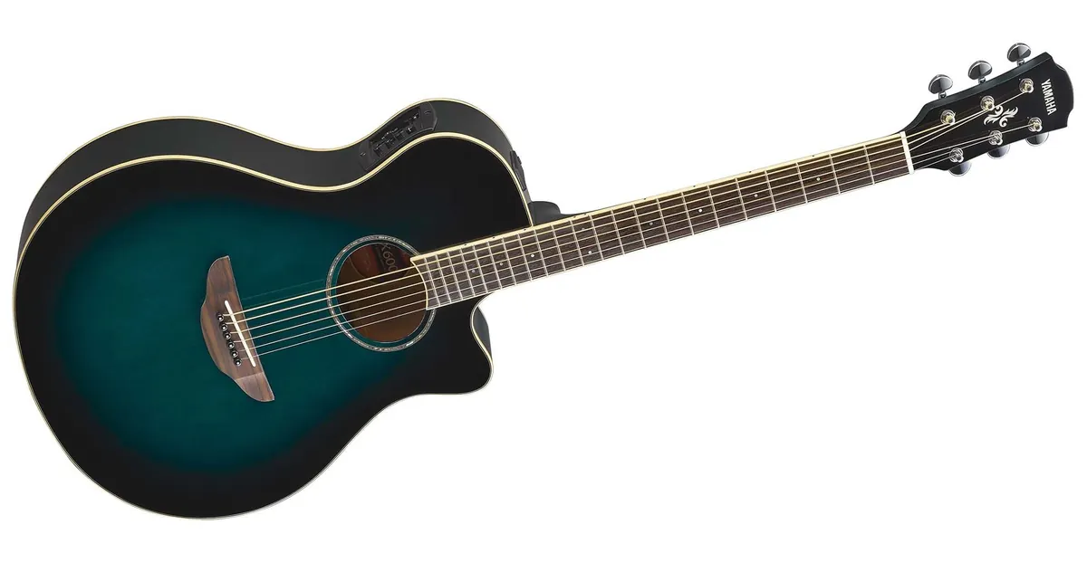Yamaha APX600 Thinline Acoustic-Electric, Oriental Blue Burst – photo 3
